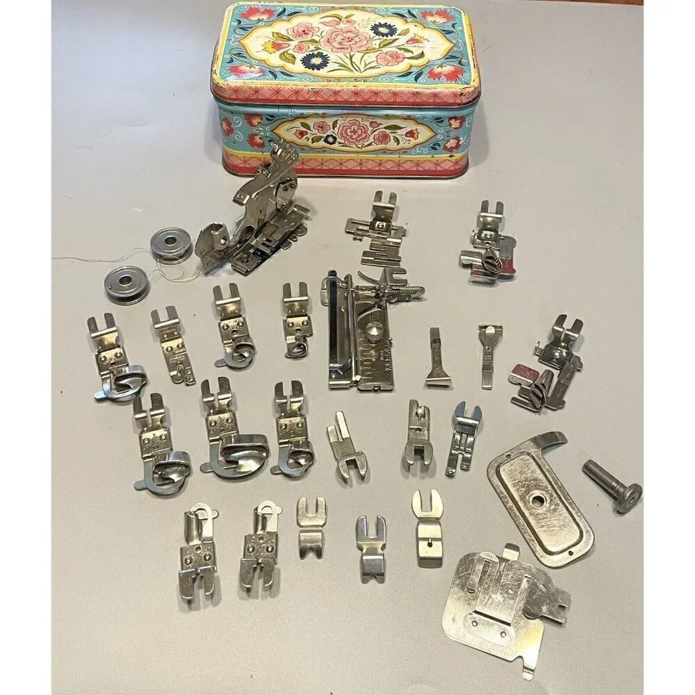 Vintage Greist Sewing Machine Attachments Accessories Lot Ruffler 1950s